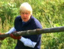 Mr Johnson clearing a river in south London last year